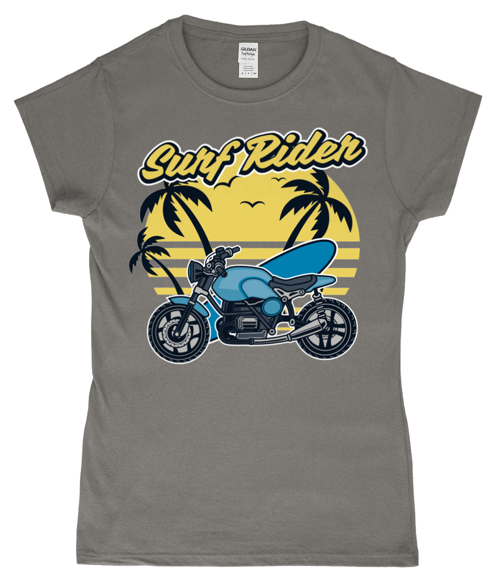 Surf Rider - Gildan SoftStyle® Ladies Fitted Ringspun T-Shirt - Vitesse T-Shirts UK