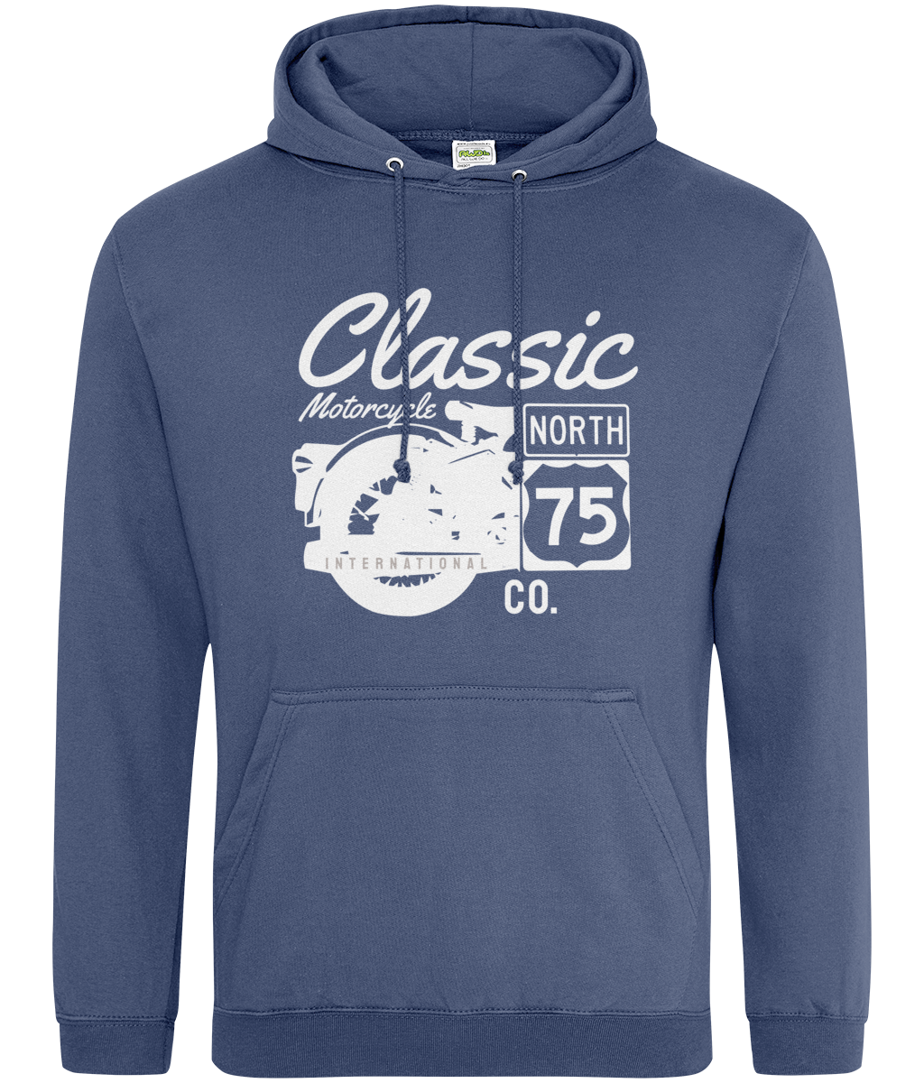 Classic Motorcycle 75 white - AWDis College Hoodie