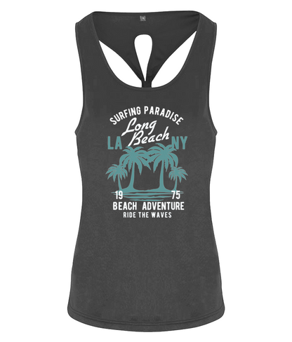 Beach Adventure - TR042 Women's TriDri® Yoga Knot Vest - Vitesse T-Shirts UK