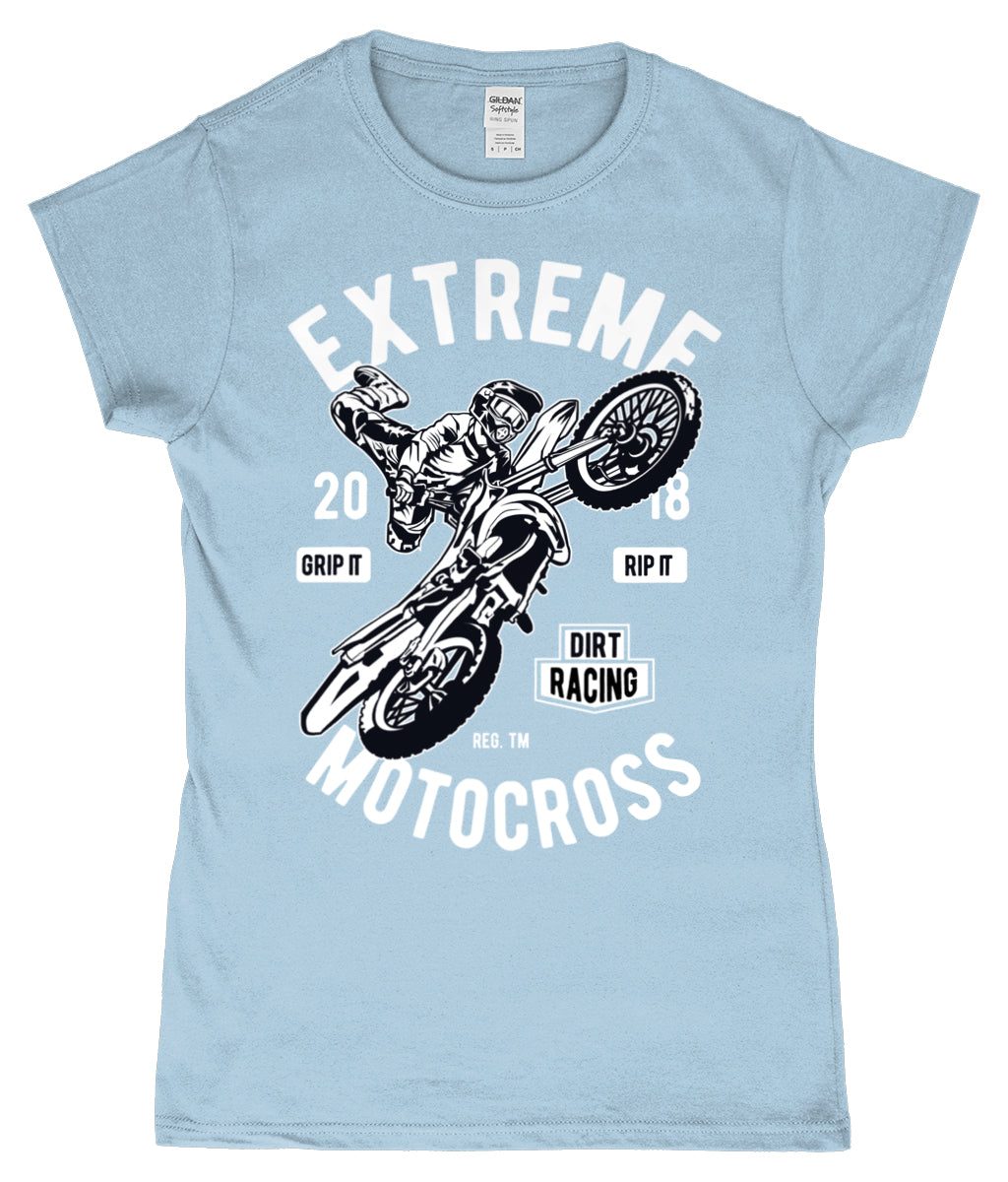 Extreme Motocross – Gildan SoftStyle® tailliertes ringgesponnenes T-Shirt für Damen