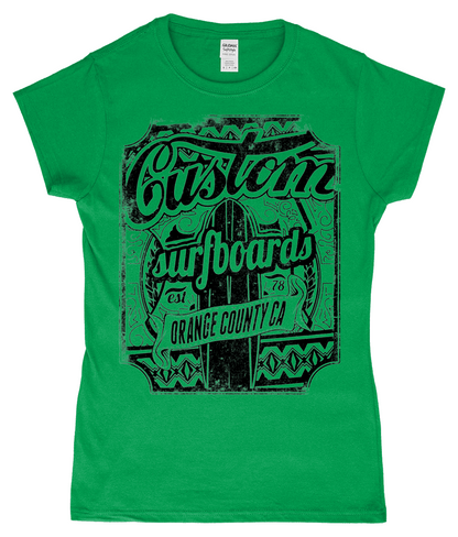 Custom Surfboards - SoftStyle® Ladies Fitted Ringspun T-Shirt