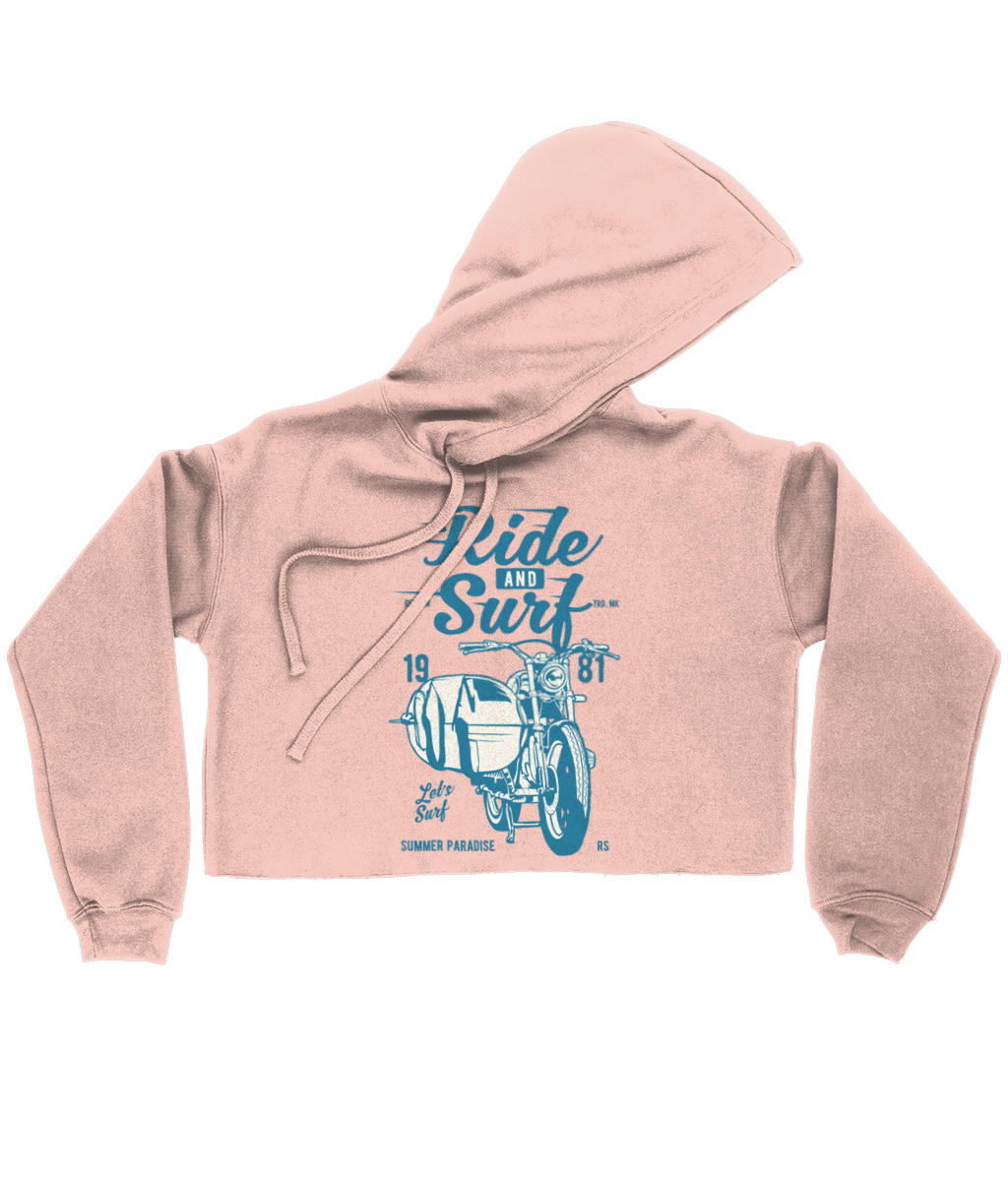 Ride And Surf - Bella Ladies Cropped Hoodie