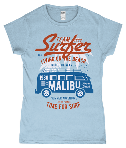 Team Surfer 1980 - Gildan SoftStyle® Ladies Fitted Ringspun T-Shirt