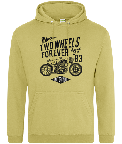 Two Wheels Forever Black - AWDis College Hoodie