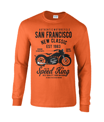 T-shirt à manches longues en coton ultra doux avec moto de San Francisco