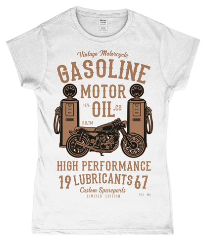 Gasoline Motor Oil – Gildan SoftStyle® Ladies Fitted Ringspun T-Shirt - Vitesse T-Shirts UK