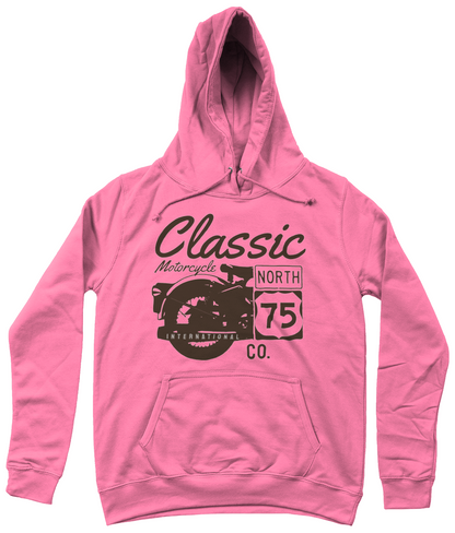 Classic Motorcycle 75 Black - AWDis Girlie College Hoodie