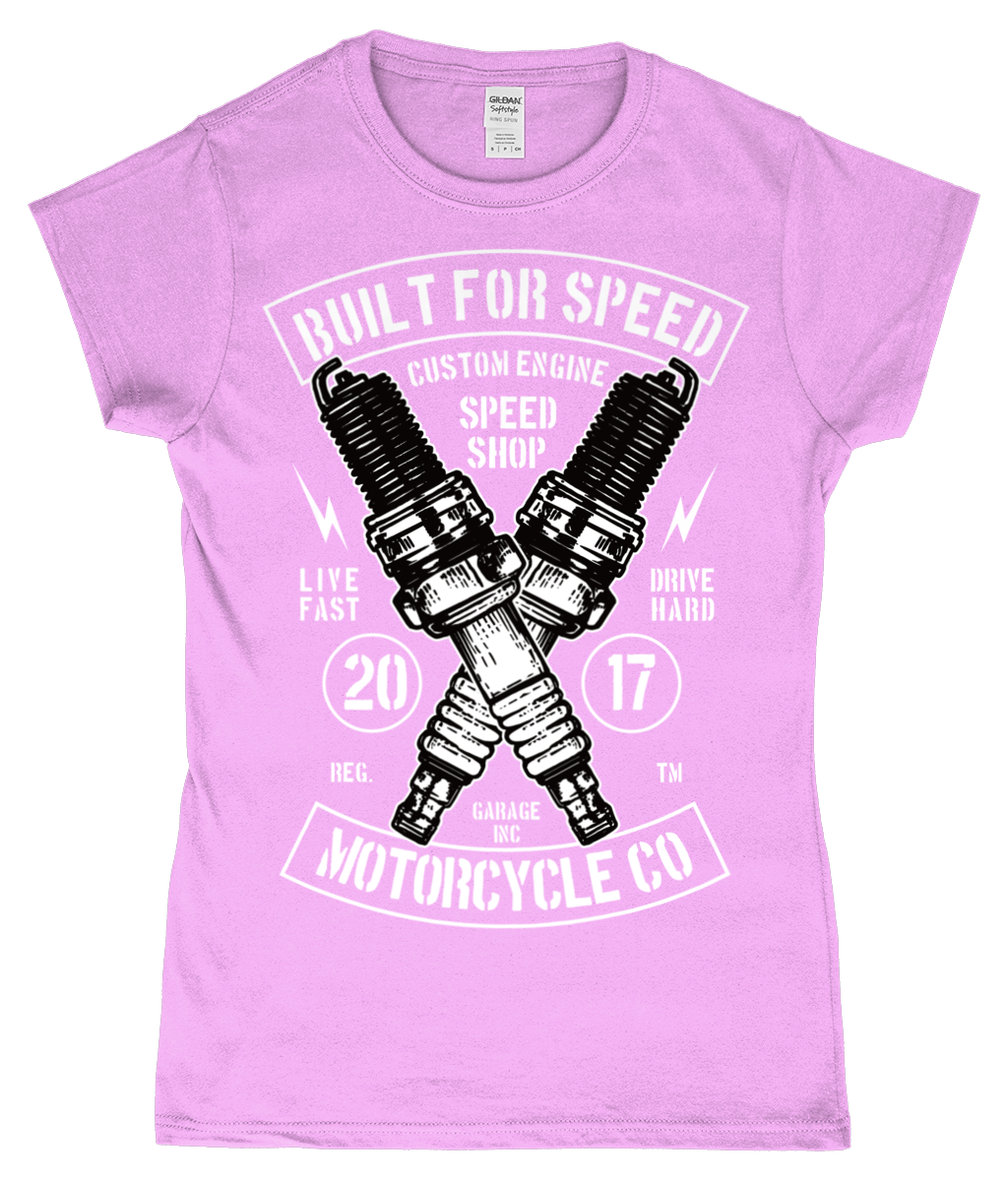 Built For Speed - Gildan SoftStyle® Ladies Fitted Ringspun T-Shirt - Vitesse T-Shirts UK