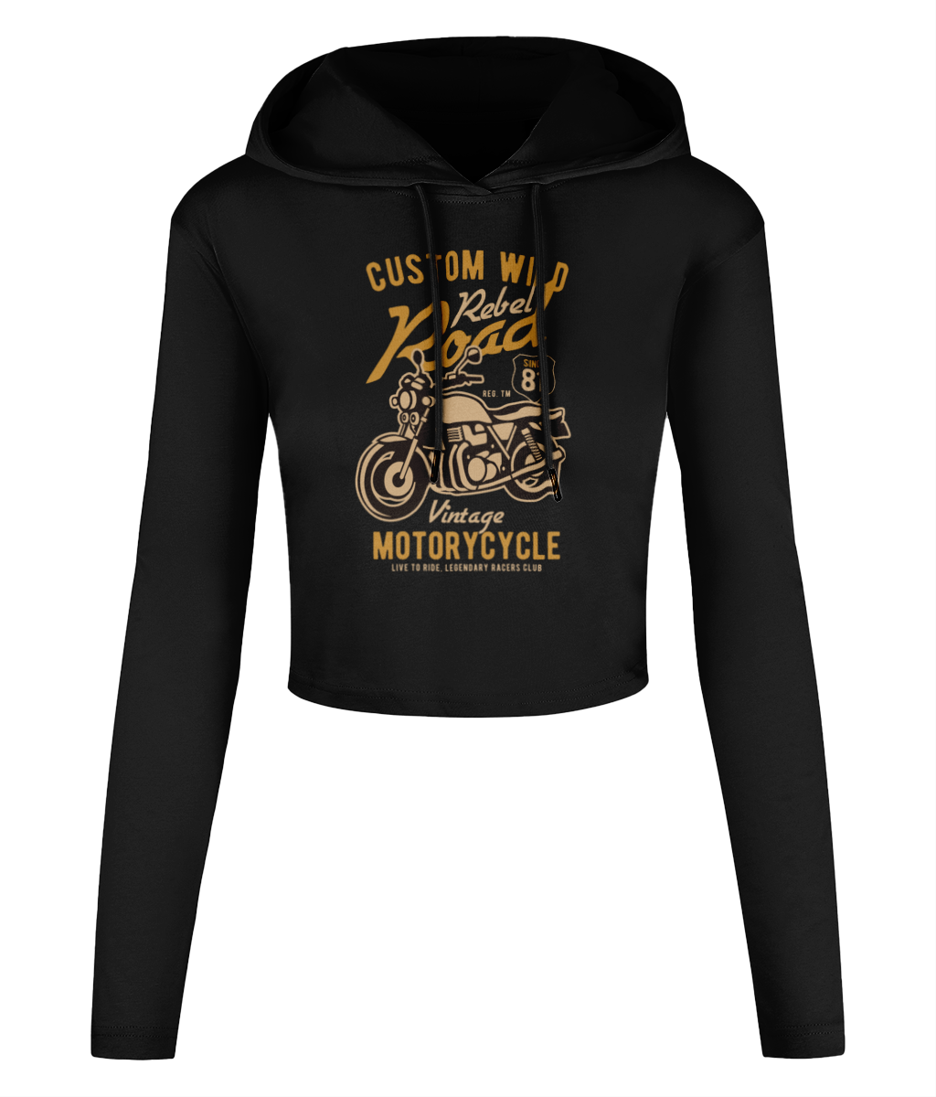 Custom Wild - Women's Cropped Hooded T-shirt - Vitesse T-Shirts UK