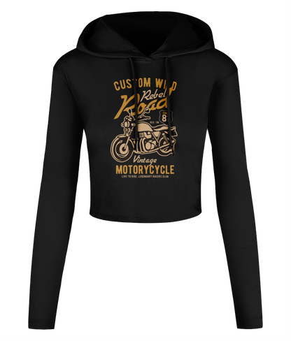 Custom Wild - Women's Cropped Hooded T-shirt - Vitesse T-Shirts UK