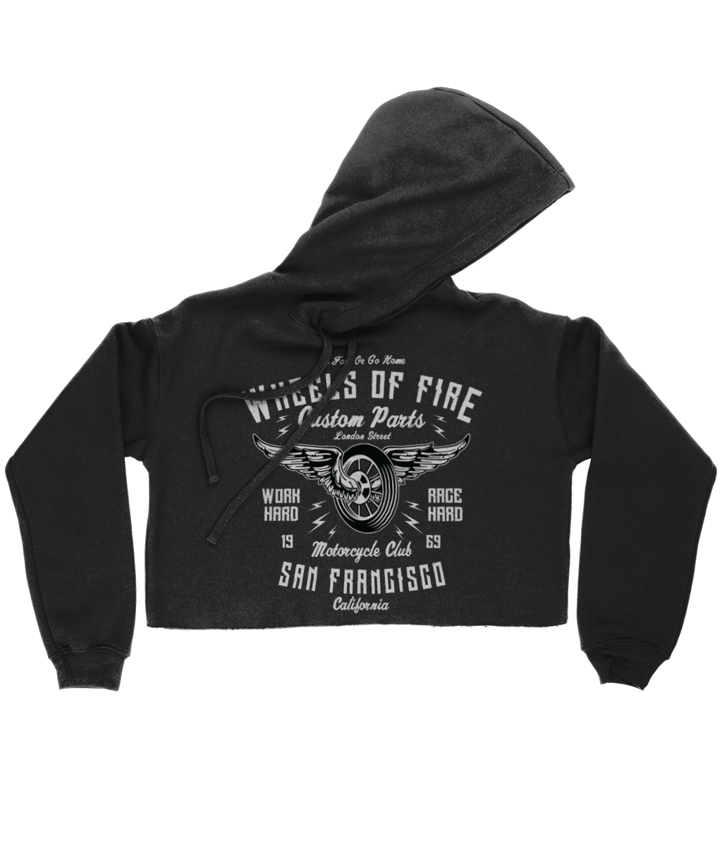 Wheels Of Fire - Bella Ladies Cropped Hoodie