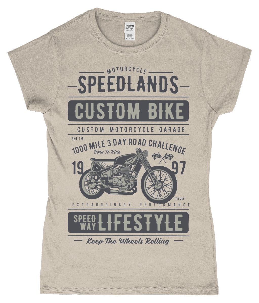 Speedlands Custom Bike - Gildan SoftStyle® Ladies Fitted Ringspun T-Shirt