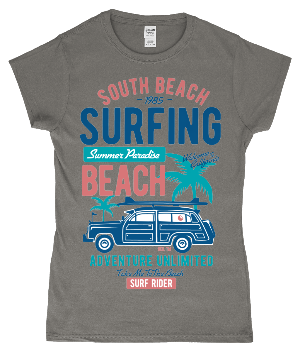 South Beach v2 - T-shirt ajusté en fil filé à anneaux pour femme SoftStyle