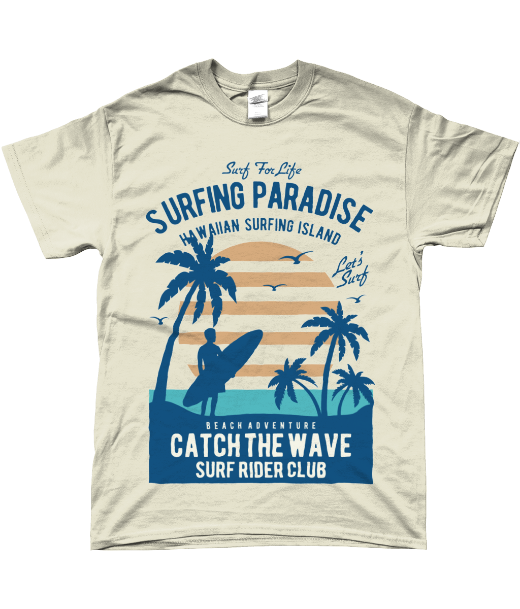 Surfing Paradise - SoftStyle Ringspun T-Shirt