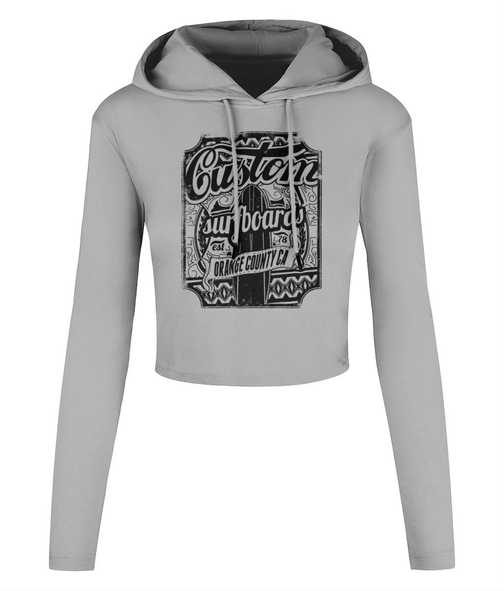 Custom Surfboards - Women's Cropped Hooded T-shirt