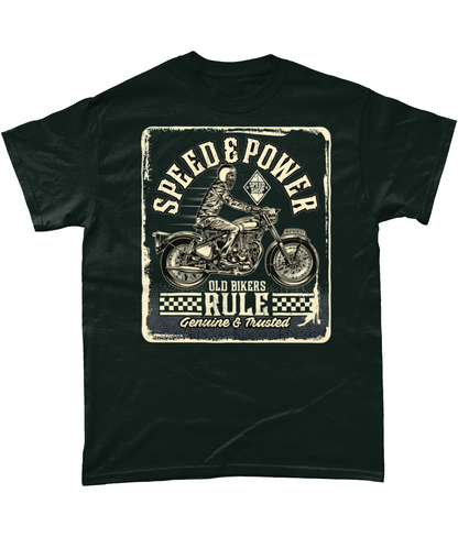 Old Bikers Rule - Schweres Baumwoll-T-Shirt