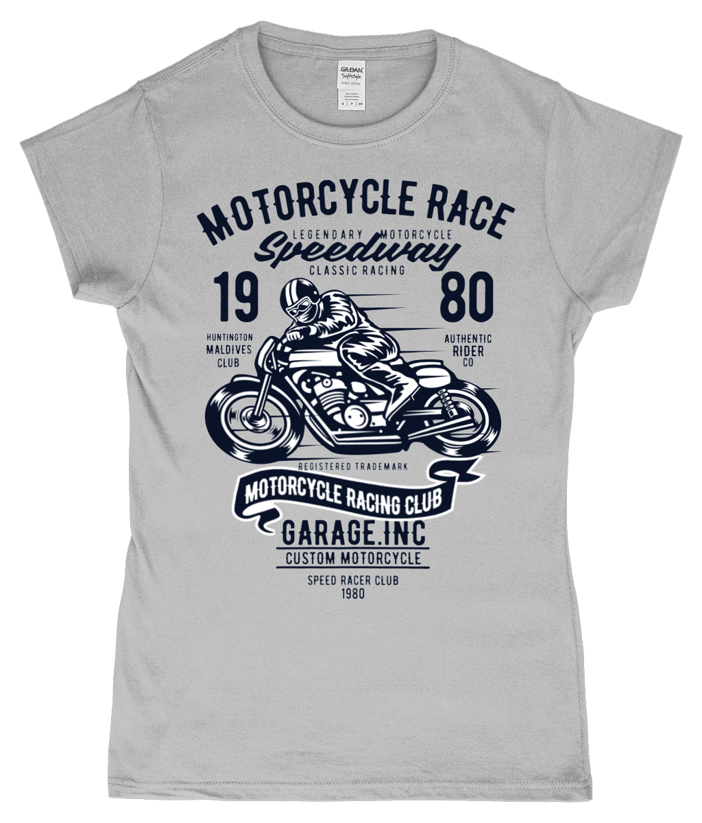 Motorradrennen - SoftStyle Damen Tailliertes Ringspun T-Shirt