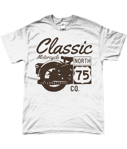 Classic Motorcycle 75 Black - Gildan SoftStyle® Ringspun T-Shirt