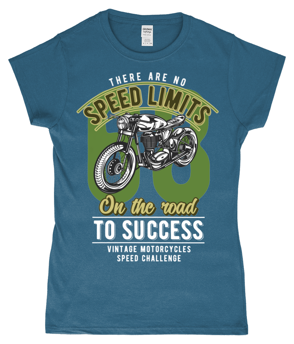 No Speed Limits - Gildan SoftStyle® Ladies Fitted Ringspun T-Shirt - Vitesse T-Shirts UK