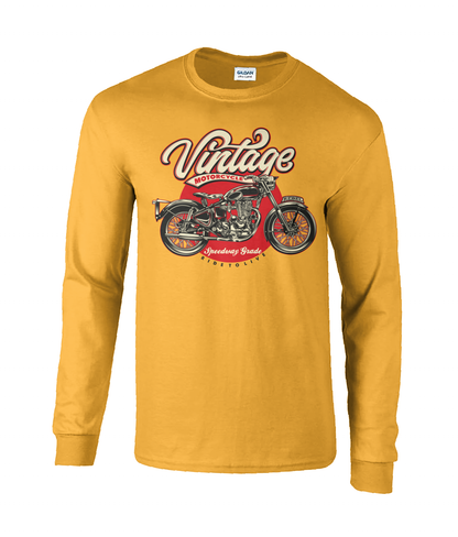 Moto vintage - T-shirt à manches longues en coton ultra