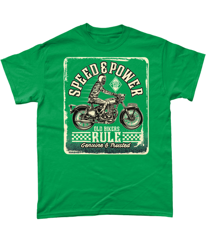 Old Bikers Rule - Heavy Cotton T-Shirt - Vitesse T-Shirts UK