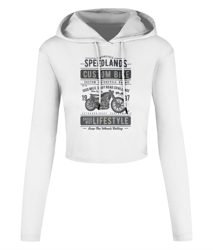 Speedlands Custom Bike - Women's Cropped Hooded T-shirt