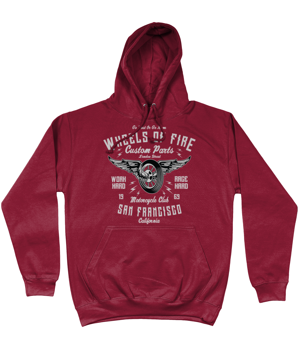 Wheels Of Fire – AWDis College Hoodie - Vitesse T-Shirts UK