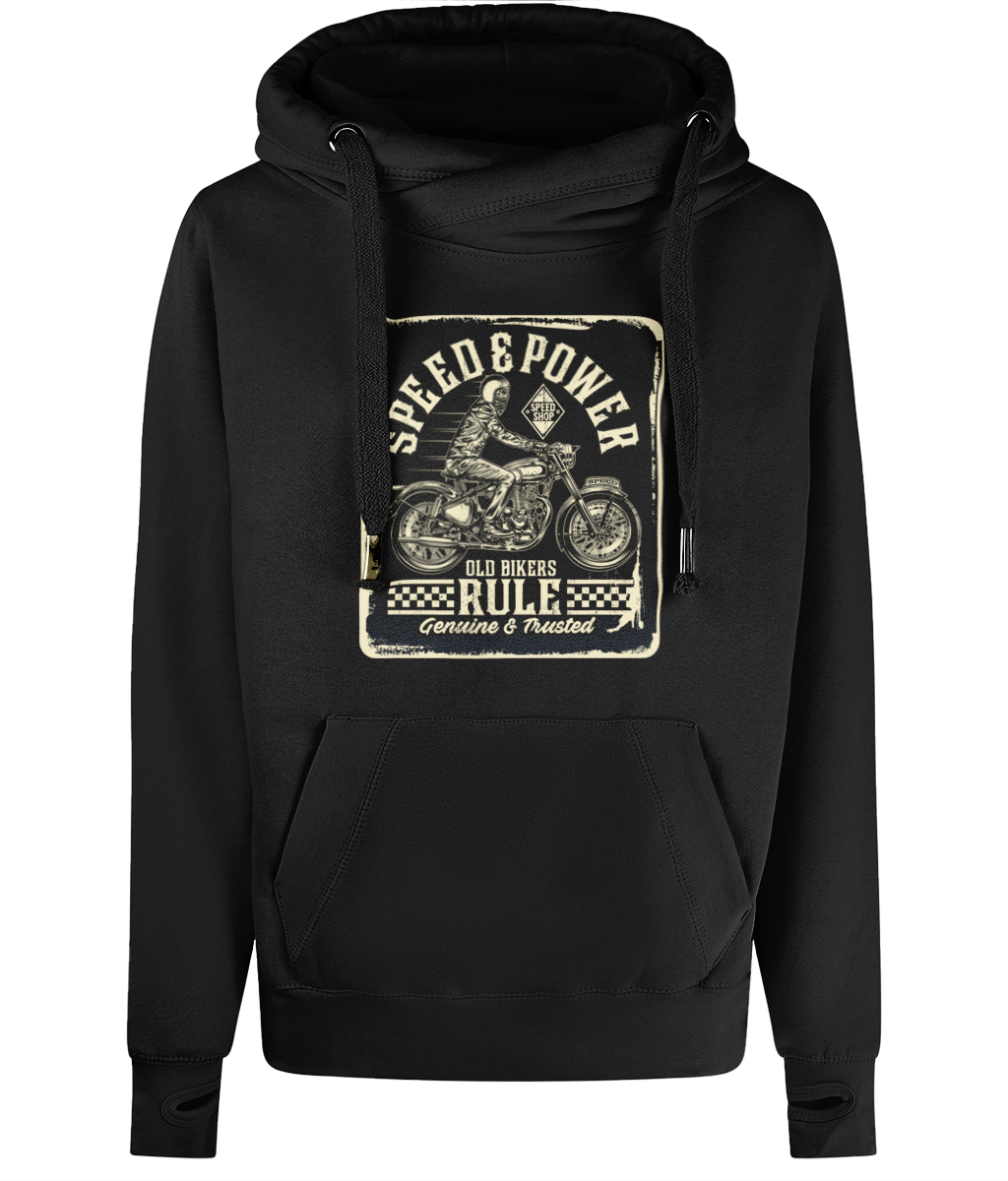 Old Bikers Rule - AWDis Cross Neck Hoodie