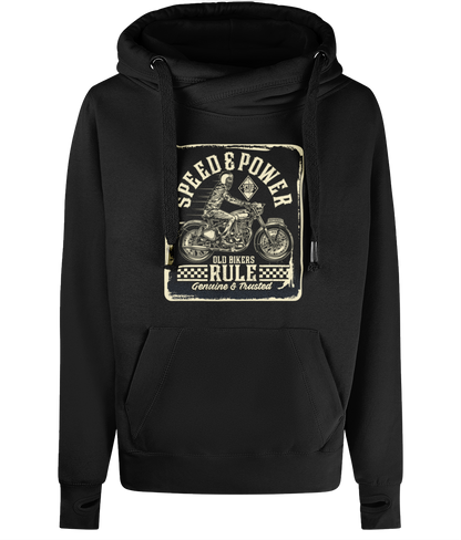 Old Bikers Rule - AWDis Cross Neck Hoodie