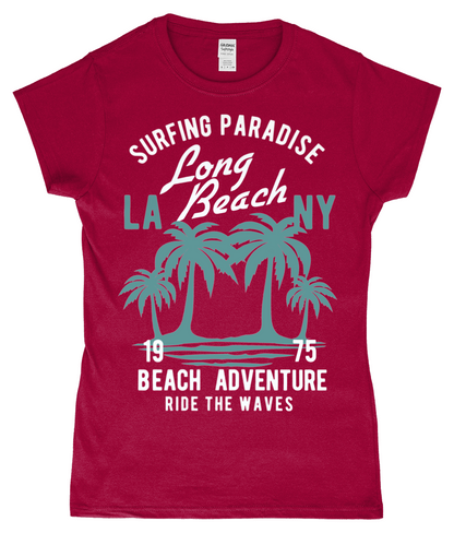 Beach Adventure - Gildan SoftStyle® Ladies Fitted Ringspun T-Shirt