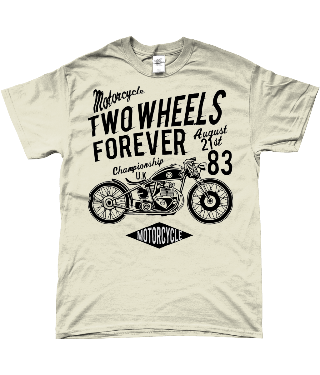 Two Wheels Forever Schwarz - SoftStyle Ringgesponnenes T-Shirt