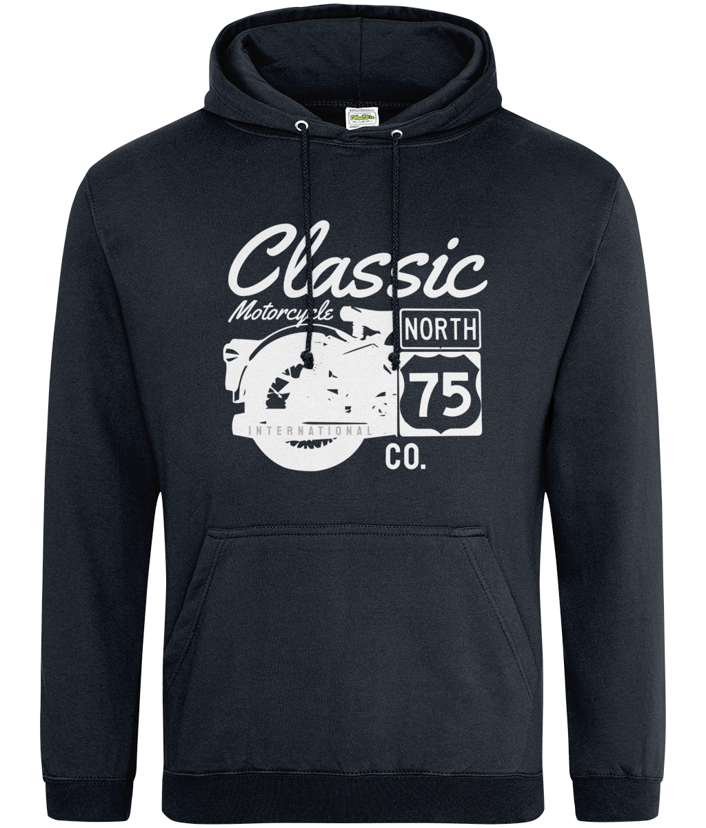 Classic Motorcycle 75 white - AWDis College Hoodie