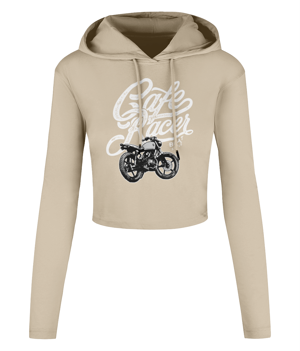 Cafe Racer Factory - Women's Cropped Hooded T-shirt - Vitesse T-Shirts UK