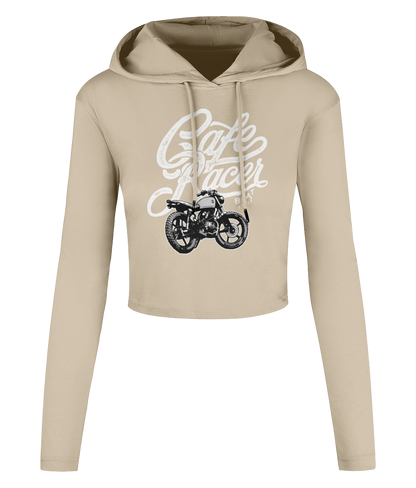 Cafe Racer Factory - Women's Cropped Hooded T-shirt - Vitesse T-Shirts UK