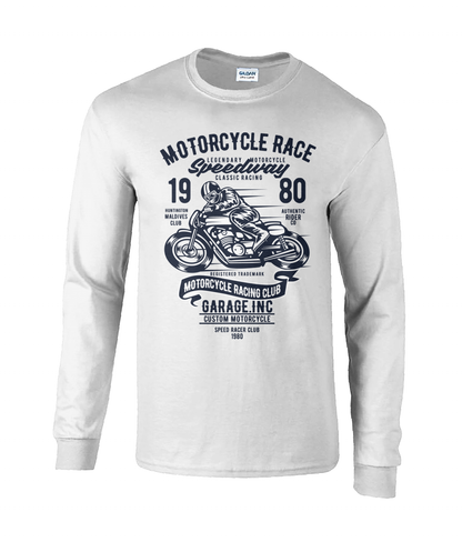 Course de moto - T-shirt à manches longues en coton ultra