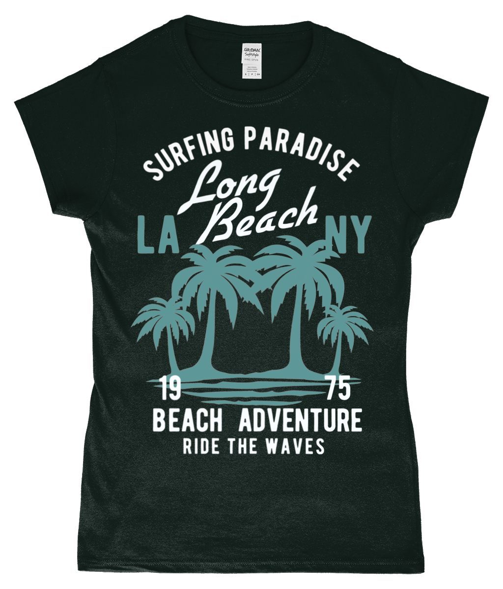 Beach Adventure - Gildan SoftStyle® Ladies Fitted Ringspun T-Shirt - Vitesse T-Shirts UK