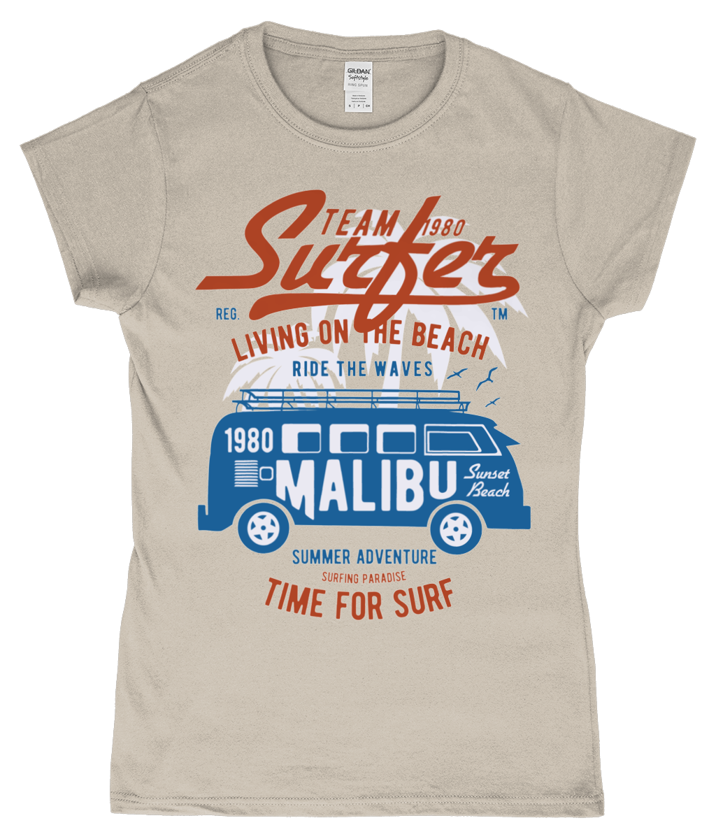 Team Surfer 1980 - Gildan SoftStyle® Ladies Fitted Ringspun T-Shirt