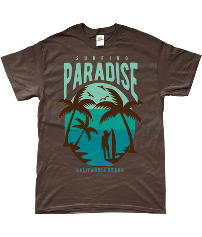 Surfing Paradise California Beach - Gildan SoftStyle® Ringspun T-Shirt