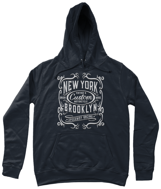 New York Motorcycle - AWDis Girlie College Hoodie - Vitesse T-Shirts UK