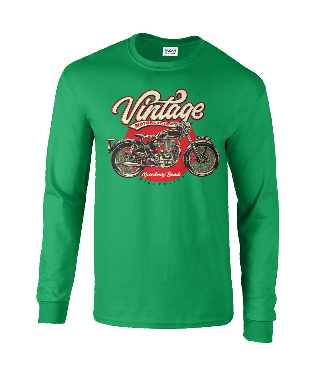 Vintage Motorcycle - Ultra Cotton Long Sleeve T-Shirt