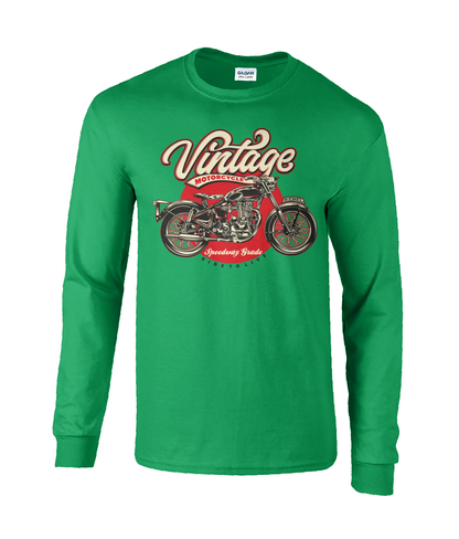 Vintage-Motorrad - Langarm-T-Shirt aus Ultra-Baumwolle