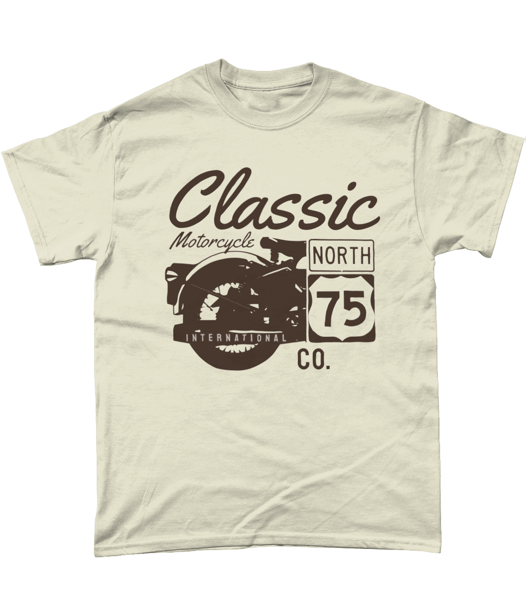 T-shirt en coton épais Classic Motorcycle 75 noir