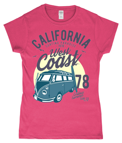 California West Coast v2 - Gildan SoftStyle® Ladies Fitted Ringspun T-Shirt