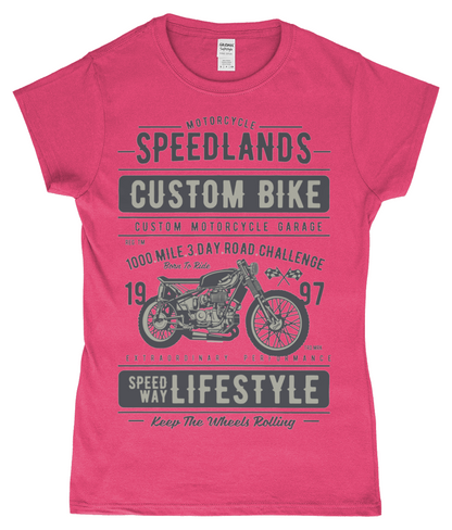 T-shirt ajusté Gildan SoftStyle® Ringspun pour femme - Vélo personnalisé Speedlands