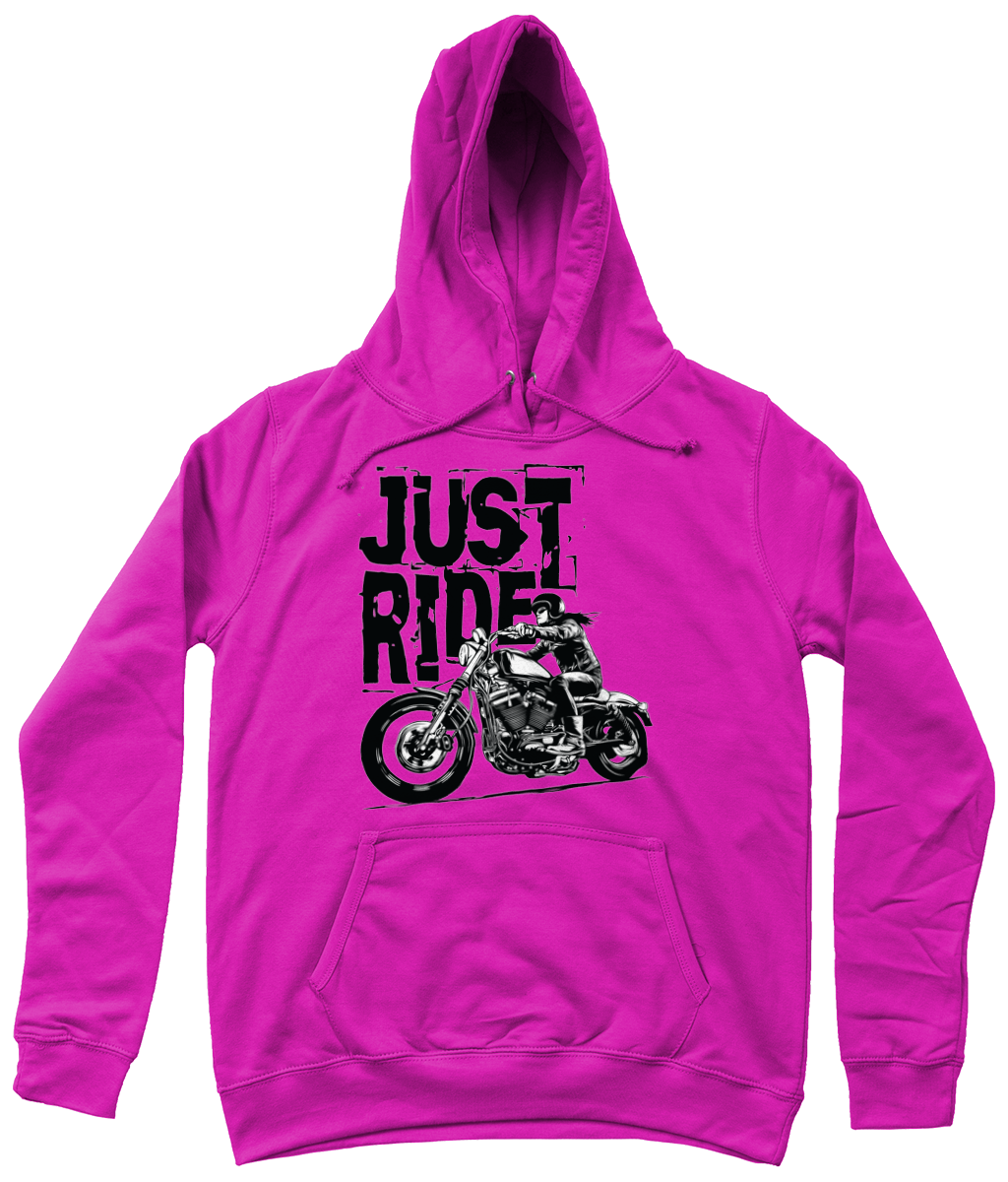 Biker Girl Black - AWDis Girlie College Hoodie