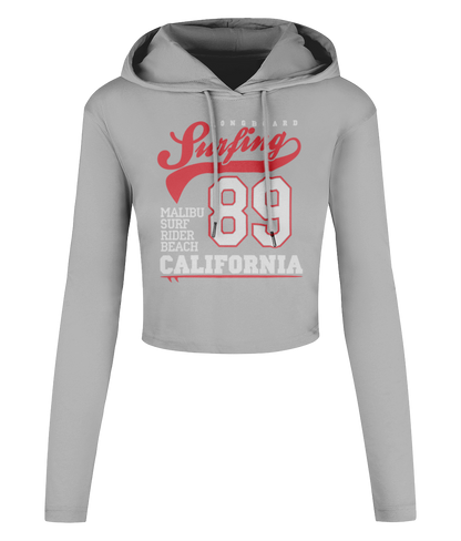 LongBoard - Women's Cropped Hooded T-shirt