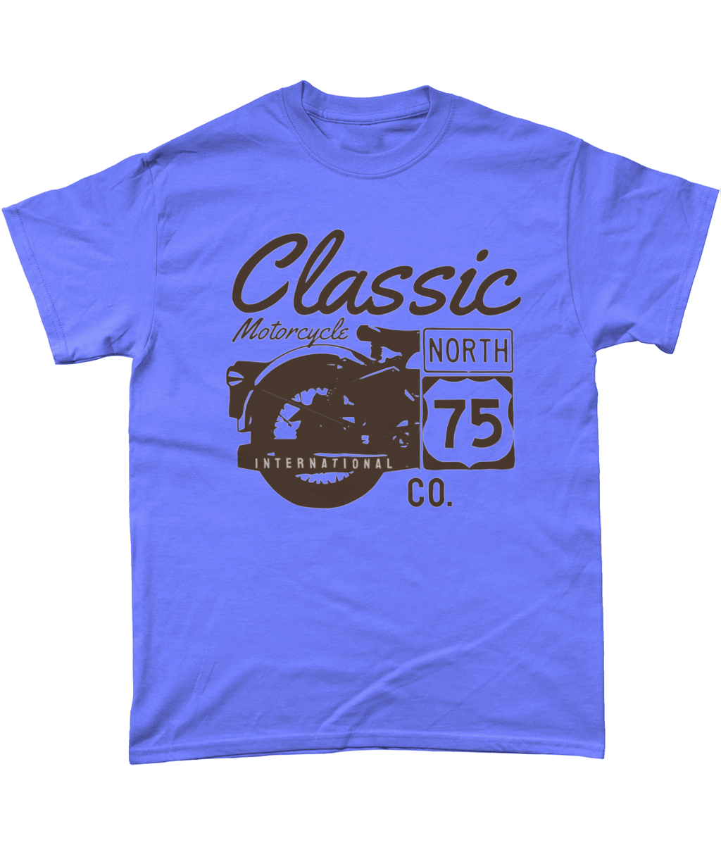 Classic Motorcycle 75 Black - Heavy Cotton T-Shirt