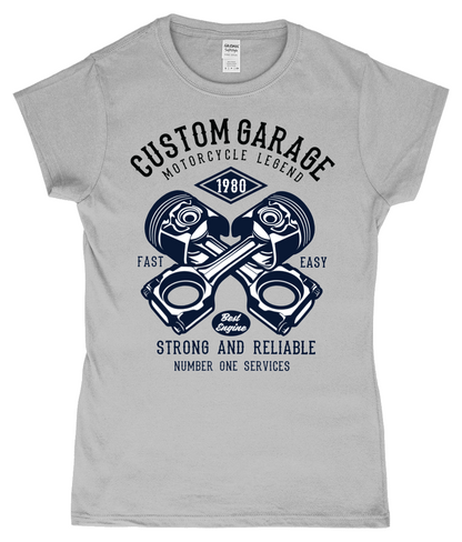 Custom Garage - Gildan SoftStyle® Ladies Fitted Ringspun T-Shirt - Vitesse T-Shirts UK