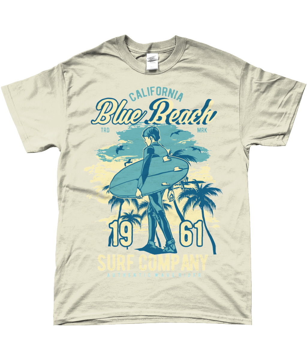 Blue Beach - T-shirt filé à anneaux SoftStyle