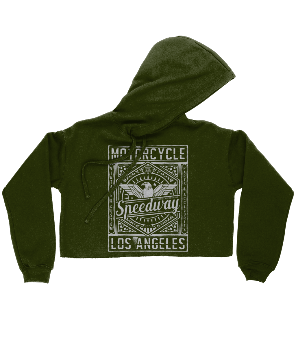 Motorcycle Speedway - Bella Ladies Cropped Hoodie